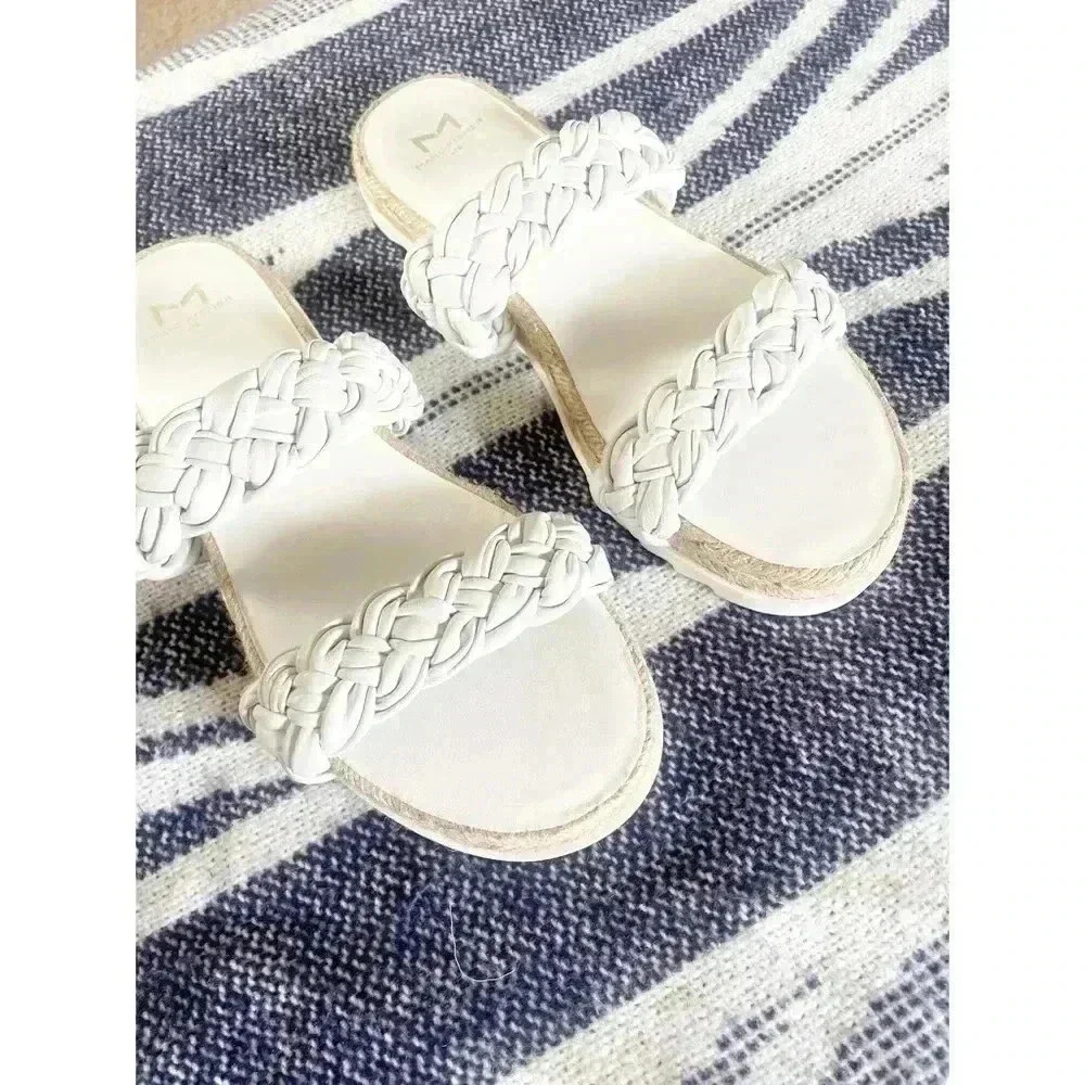 Marc Fisher Leather White Sandals Size 8 - Picture 8 of 9